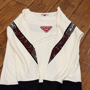 Prada Ivory and Ebony Knit Top